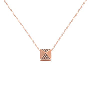 Bids.com 14K Rose Gold 1/4 Cttw Brown Diamond Matte Finished Pyramid Pendant Necklace (Brown Color, SI1-SI2 Clarity) - 18" Inches Necklaces
