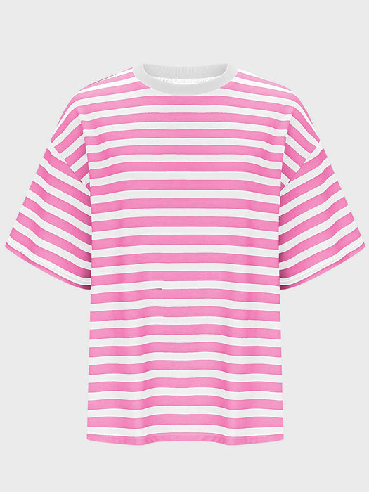 Striped Round Neck Half Sleeve T-Shirt