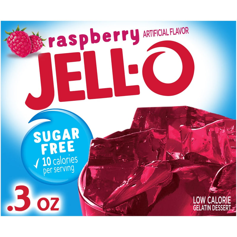 Jell-O Jell-O Sugar Free Raspberry Low Calorie Gelatin Dessert Mix, 0.3 Ounce Pudding & Gelatin Snacks White Smoke