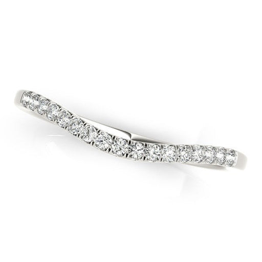 Bids.com 14k White Gold Soft Curved Diamond Wedding Band (1/8 cttw) Rings
