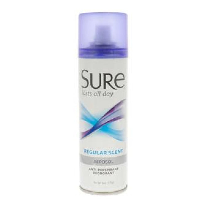 Sure Sure Anti Perspirant Deodorant, Aerosol, Regular Scent 6 Oz Deodorant