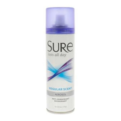 Sure Sure Anti Perspirant Deodorant, Aerosol, Regular Scent 6 Oz Deodorant