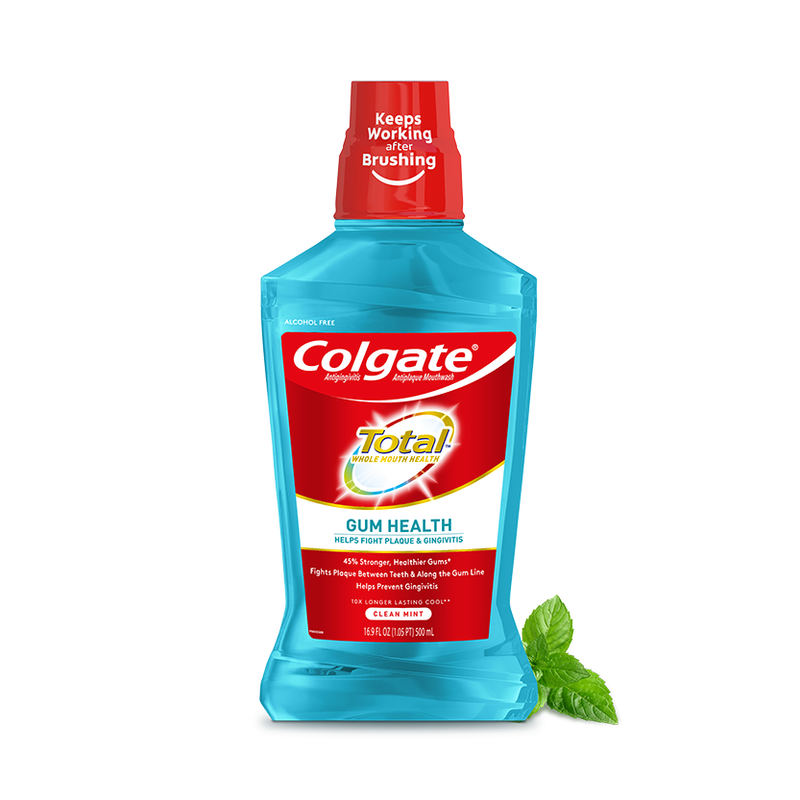 Colgate Colgate Total For Gum Health Mouthwash, Clean Mint - 250mL, 8.4 Fl Oz Mouthwash White Smoke