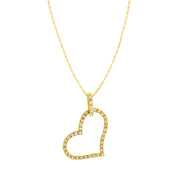 Bids.com 10K Yellow Gold 1/4 cttw Prong Set Round-Cut Diamond Open Heart 18" Pendant Necklace (K-L Color, I1-I2 Clarity) Necklaces