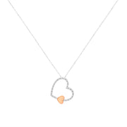 Bids.com 10KT Two Tone Gold 1/6 cttw Diamond Floating Heart Pendant Necklace (K-L, I1-I2) Necklaces