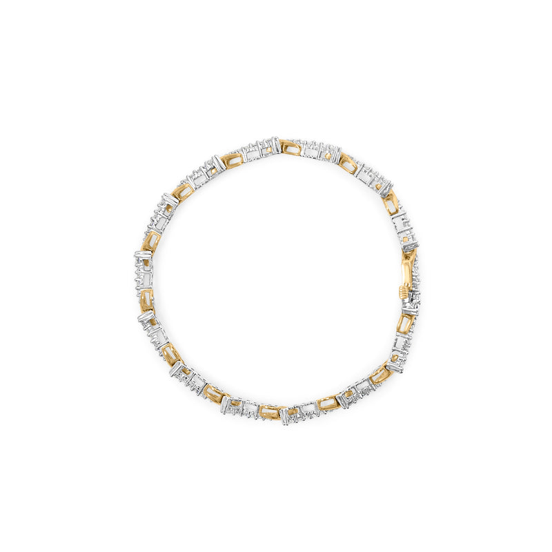 Bids.com 10K Yellow and White Gold 2.00 Cttw Diamond "S" Link 7" Bracelet (H-I Color, I2-I3 Clarity) Bracelets
