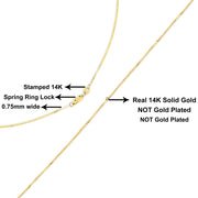 Bids.com Solid 14K Yellow Gold 0.75mm Classic Box Chain Necklace. Unisex Chain - Size 16 Inches Necklaces