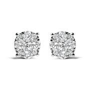 Bids.com 14K White Gold 2.00 Cttw Lab Grown Diamond Cluster Stud Earrings (G-H Color, VS1-VS2 Clarity) Earrings