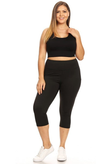 High Waist Tech Pocket Workout Capri Leggings