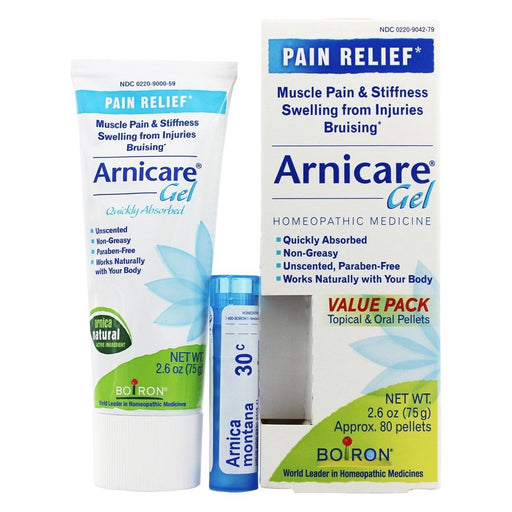 Boiron Boiron Arnicare Pain Relief Value Pack, Includes 2.6 oz Gel and 80 Oral Pellets, Homeopathic Medicine for Muscle Pain & Bruising Medicine & Drugs White Smoke