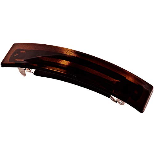 Camila Camila Paris AD822 French Hair Barrette Clip For Girls, Tortoise Shell Rubberized Metal Clasp, Strong Hold Grip Hair Clips For Women, No Slip Durable Styling Girls Hair Accessories, Made In France Taco Shells & Tostadas White Smoke