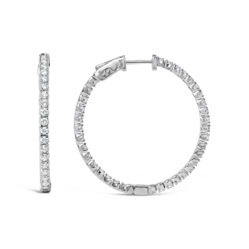 Bids.com 14K White Gold 1 3/4 Cttw Lab Grown Diamond Inside Out Hoop Earrings (G-H Color, VS2-SI1 Clarity) Earrings