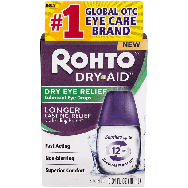 Rohto Rohto Dry Aid, Eye Drops, Lubricant, Sterile, 0.34 Fl Oz Eye Drops & Lubricants Lavender
