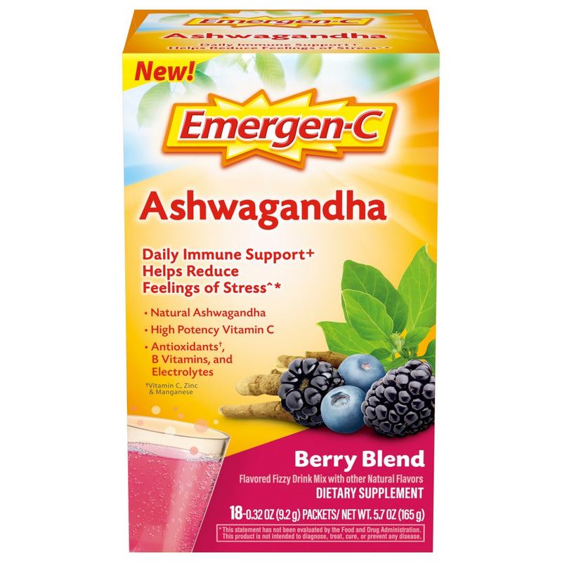 Emergen-C Emergen-C Ashwagandha Berry Blend Fizzy Drink Mix Packets Vitamins & Supplements