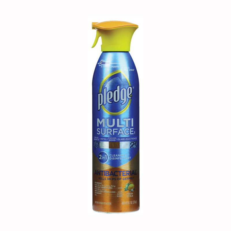 Pledge Pledge Multi Surface Fresh Citrus Antibacterial Everyday Cleaner 9.7 Oz. Aerosol Can Saxophone Care & Cleaning Cadet Blue