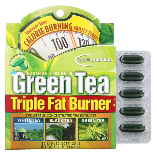 Applied Nutrition Applied Nutrition Maximum Strength Green Tea Triple Fat Burner, Liquid Soft-Gels Vitamins & Supplements White Smoke