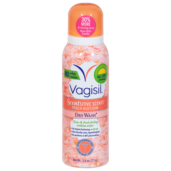 Vagisil Vagisil Scentsitive Scents Dry Wash Spray, Peach Blossom, 2.6 oz Personal Care