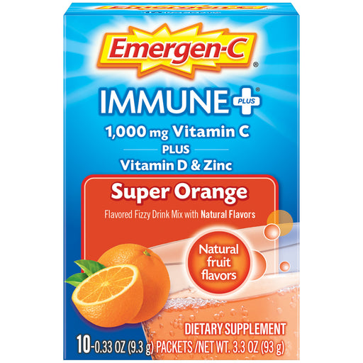 Emergen-C Emergen-C Immune Plus Vitamin D Drink Mix, Super Orange Vitamins & Supplements Deep Sky Blue