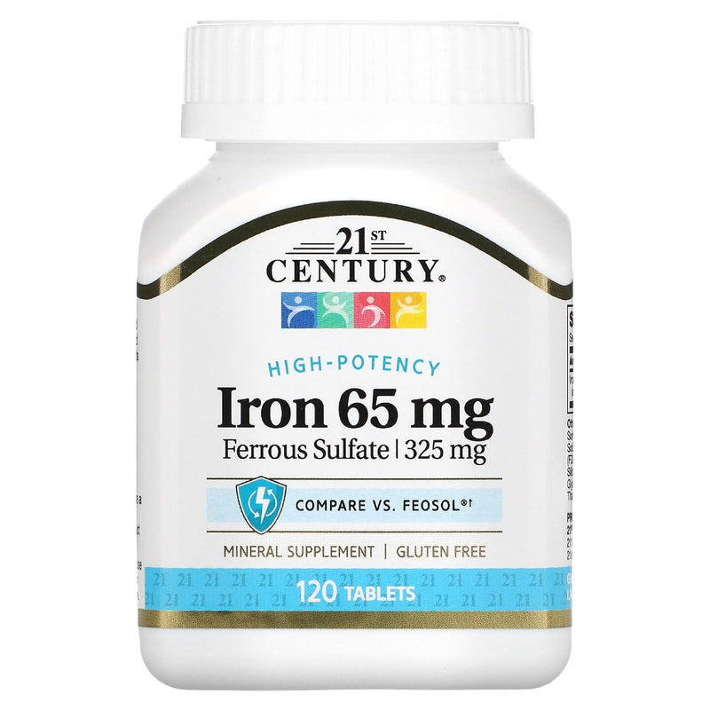 21st Century 21st Century Ferrous Sulfate 65mg Iron Supplement – 100 Tablets – Supports Iron Deficiency & Vitality Vitamins & Supplements