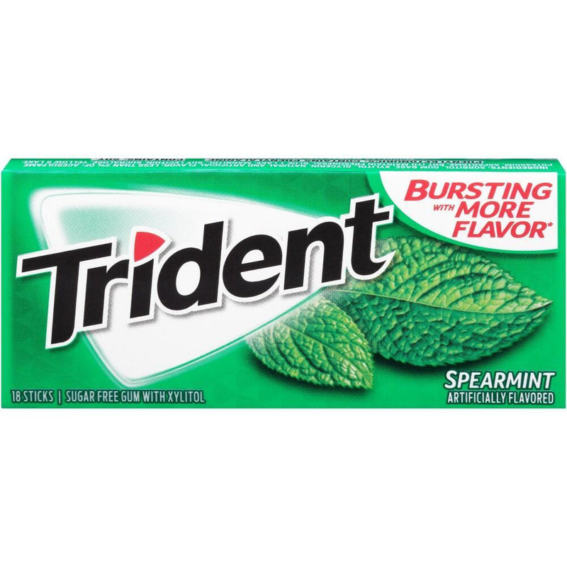 Trident Trident Spearmint Sugar Free Gum, 18 Sticks Candy & Chocolate White Smoke