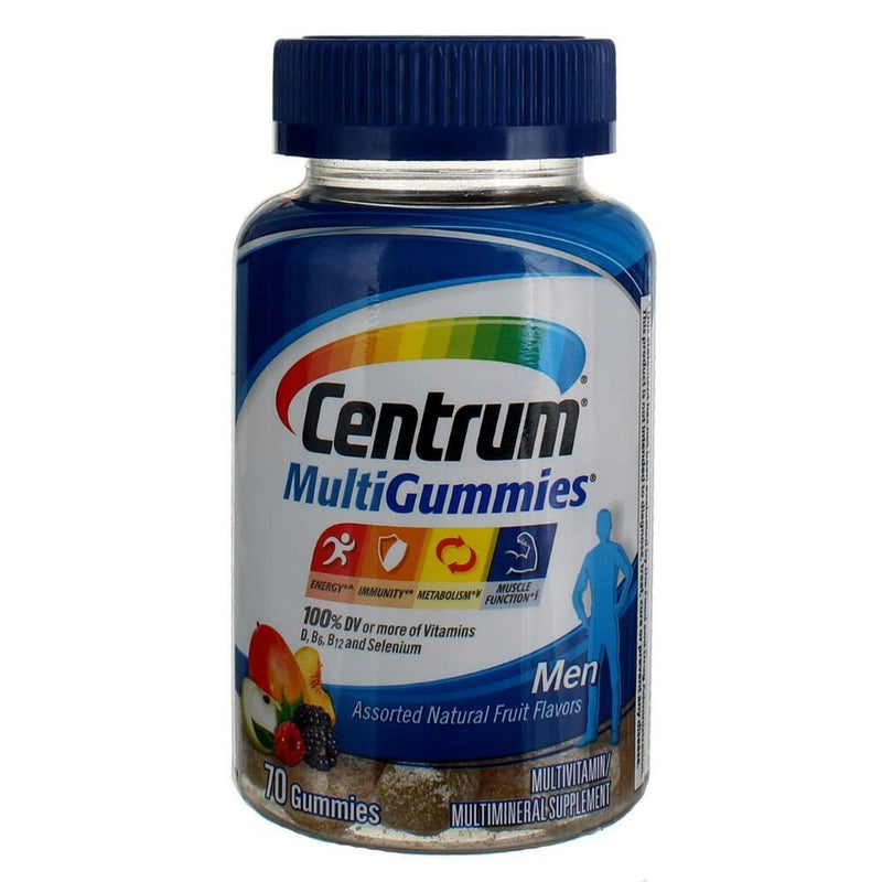 Centrum Centrum Men Multivitamin Gummies, Assorted Natural Fruit Vitamins & Supplements White Smoke