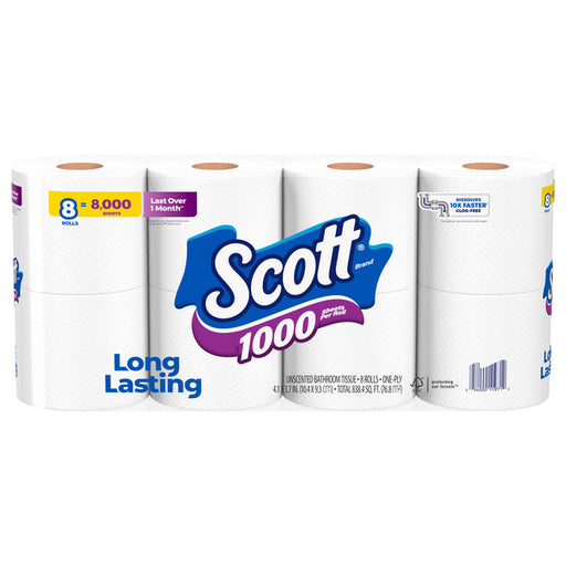 Scott Scott Bathroom Tissue, Unscented, One Ply Toilet Paper White Smoke