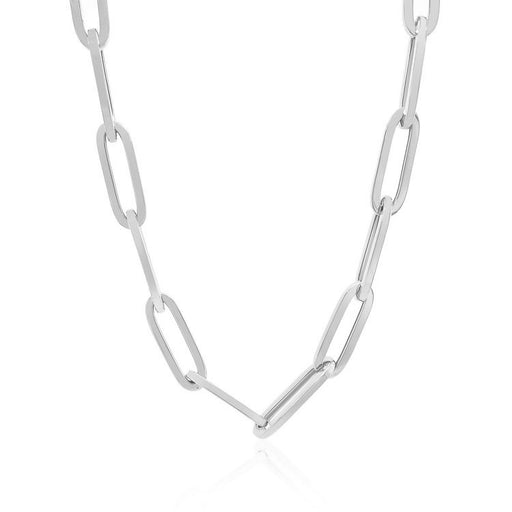 Bids.com 14K White Gold Wide Paperclip Chain (6.1mm) Necklaces