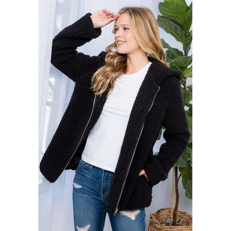 SHERPA FUR HOODIE JACKET