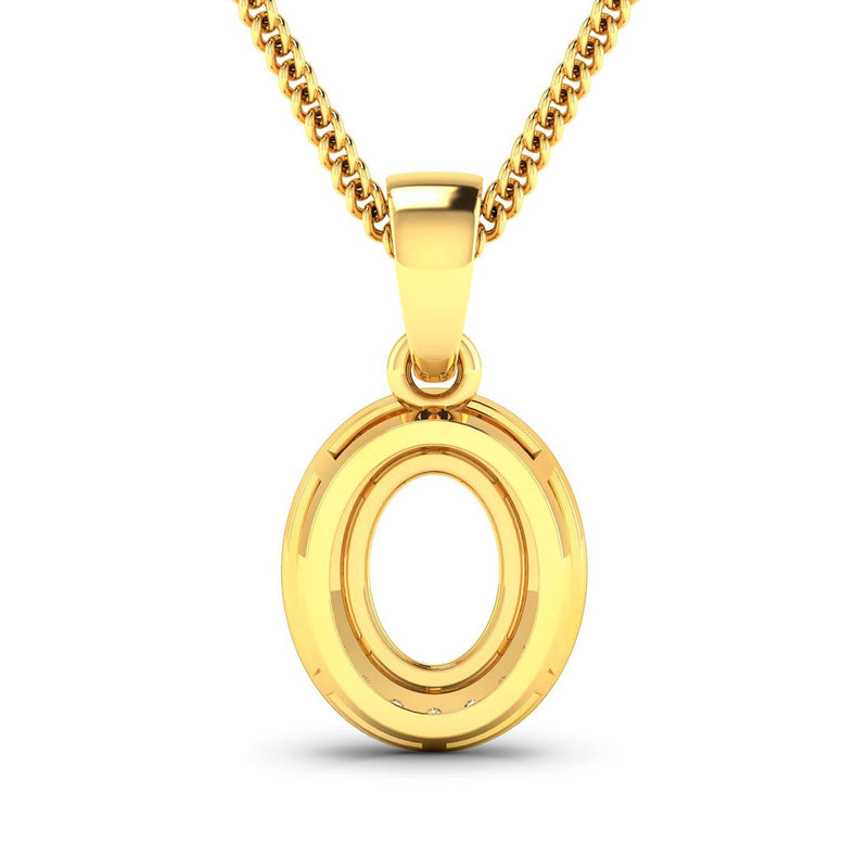 Bids.com 0.18 Carat Genuine White Diamond 14K Yellow Gold Semi Mount Pendant - holds 8x6mm Oval Gemstone Pendants