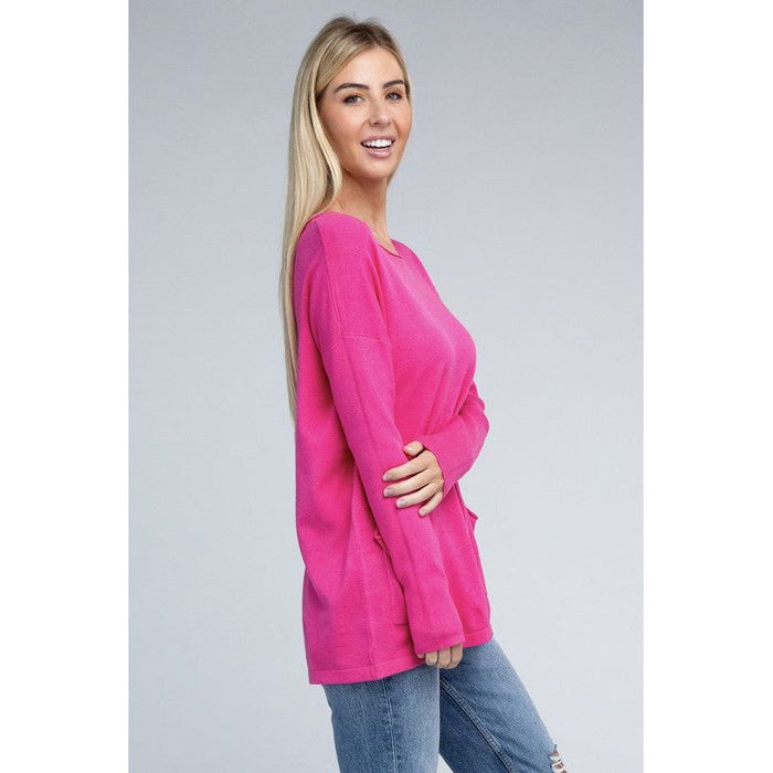 Viscose Front Pockets Sweater