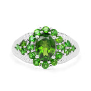 Bids.com 2.28 Carat Genuine Chrome Diopside .925 Sterling Silver Ring Rings