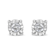 Bids.com 10K Yellow Gold Plated .925 Sterling Silver 1/10 Cttw Round Brilliant-Cut Diamond Miracle-Set Stud Earrings (J-K Color, I3 Clarity) Earrings