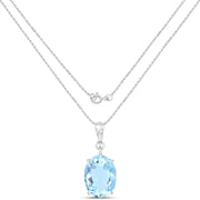 Bids.com 11.25 Carat Genuine Swiss Blue Topaz .925 Sterling Silver Pendant Pendants