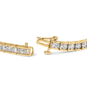 Bids.com 10K Yellow Gold 4.00 Cttw Channel Set Round Diamond Tennis 7" Bracelet (J-K Color, I1-I2 Clarity) Bracelets