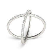 Bids.com 14k White Gold X Style Thin Ring with Diamonds (1/2 cttw) Rings
