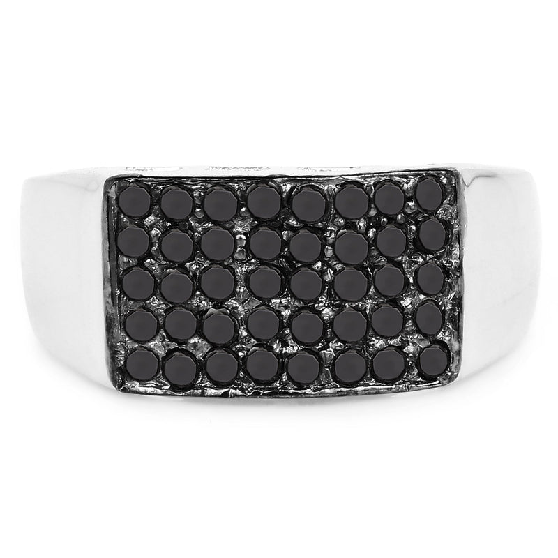 Bids.com 0.43 Carat Genuine Black Diamond .925 Sterling Silver Ring Rings