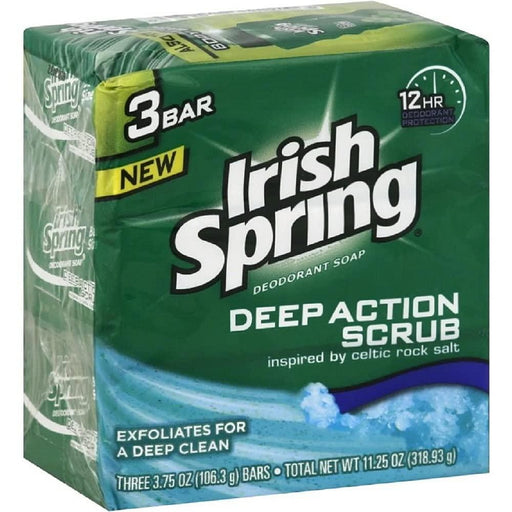 Irish Spring Irish Spring Deep Action Scrub Deodorant Soap - 3 Bars X 4oz Bar Soap