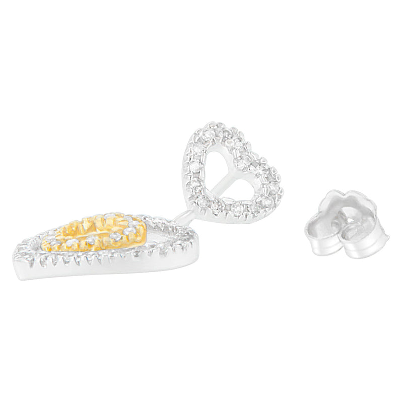 Bids.com 14K Two Toned 1/2 cttw Round Cut Diamond Earrings (H-I, SI1-SI2) Earrings