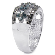 Bids.com 0.62 Carat Genuine Blue Diamond .925 Sterling Silver Ring Rings