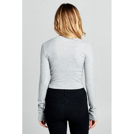 round neck long sleeve crop top