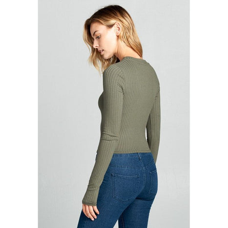 round neck long sleeve crop top