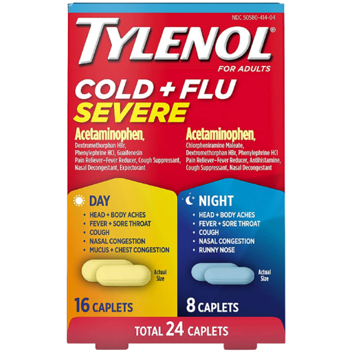 Tylenol Tylenol Cold + Flu, Severe, Day/Night, Caplets, For Adults Health & Beauty
