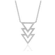 Bids.com Triple Triangle Pendant with Diamonds in 14k White Gold (1/5 cttw) Necklaces