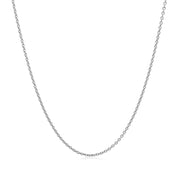 Bids.com 14k White Gold Round Cable Link Chain 1.1mm Necklaces