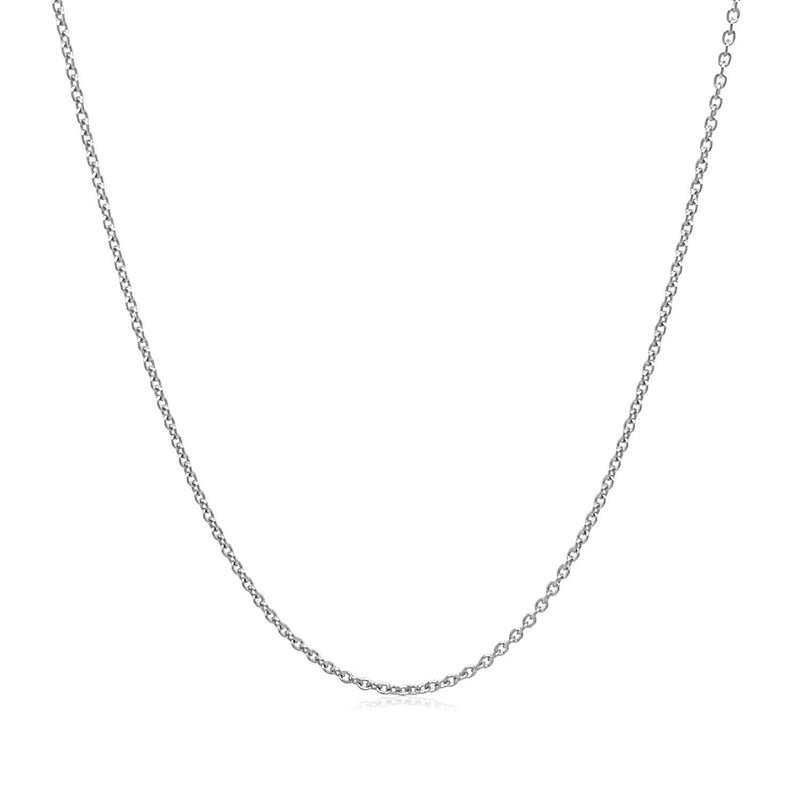 Bids.com 14k White Gold Round Cable Link Chain 1.1mm Necklaces