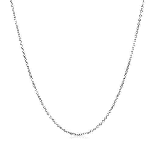 Bids.com 14k White Gold Round Cable Link Chain 1.1mm Necklaces