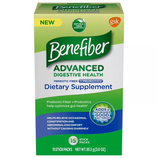 Benefiber Benefiber Advanced Digestive Health Prebiotic Fiber Supplement Powder With Probiotics Health & Beauty Light Gray