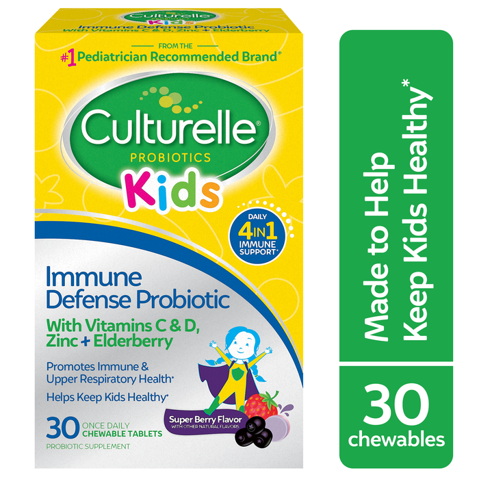 Culturelle Kids Daily Immune Defense Probiotic + Elderberry, Vitamin C ...