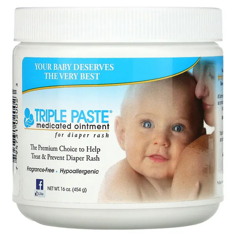 Triple Paste Triple Paste Medicated Ointment For Diaper Rash, 16 Oz Baby & Toddler White Smoke