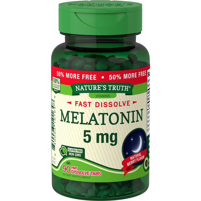 Nature's Truth Nature's Truth Melatonin, Fast Dissolve Sleep, 5 Mg, Tablets, Natural Berry Flavor Vitamins & Supplements